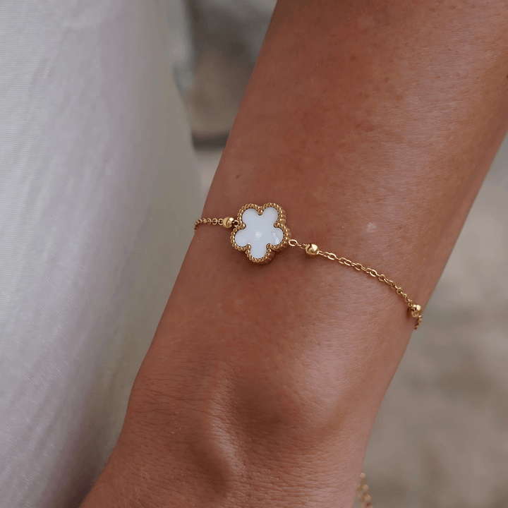 Five Leaf Clover Beaded Bracelet