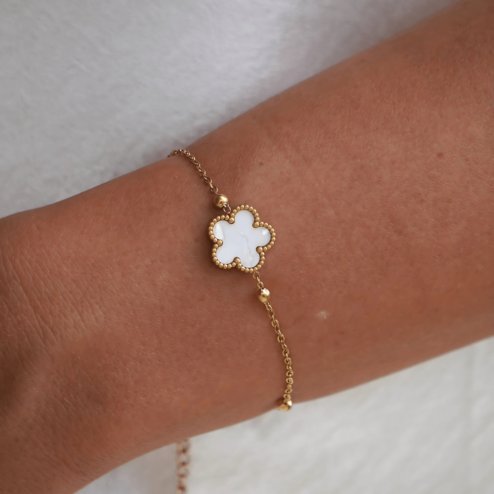 Five Leaf Clover Beaded Bracelet