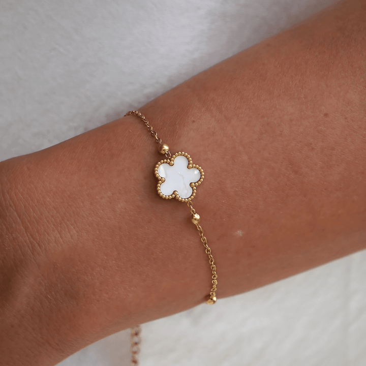 Five Leaf Clover Beaded Bracelet