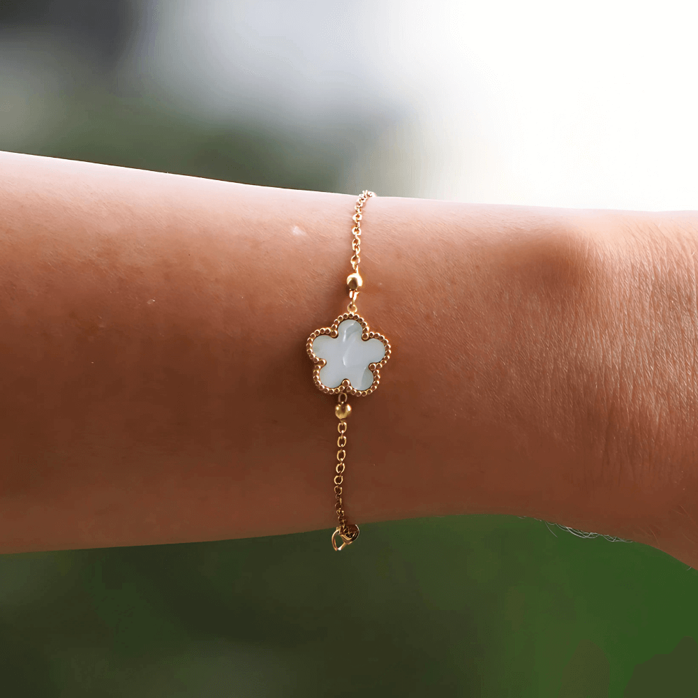 Five Leaf Clover Beaded Bracelet