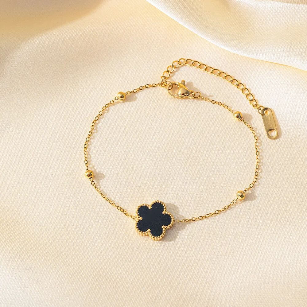 Five Leaf Clover Beaded Bracelet