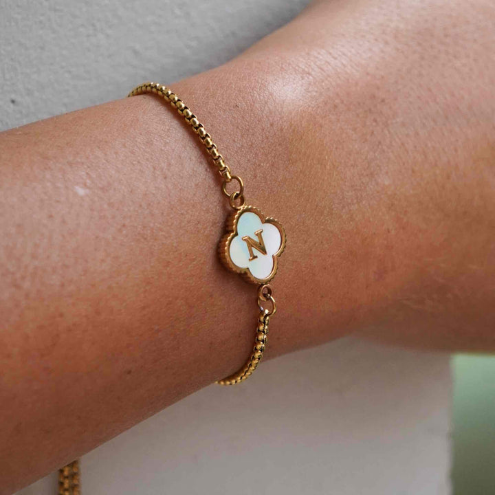 Personalised Clover Initial Bracelet