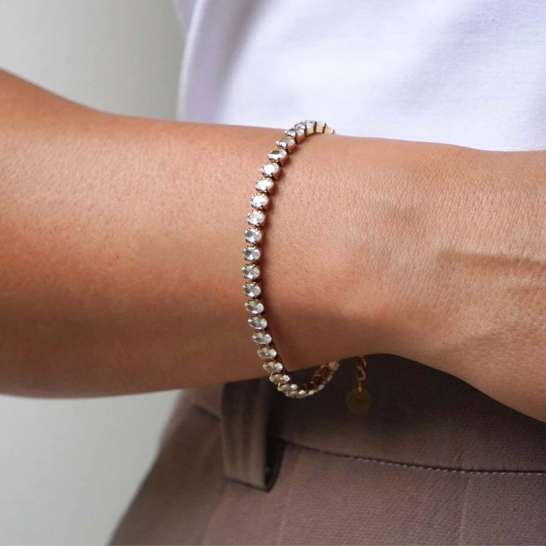 Adalyn Oval Tennis Crystal Bracelet