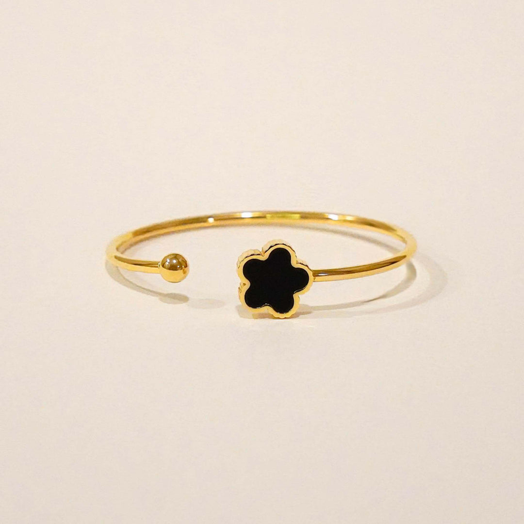 Cia Five Leaf Clover Adjustable Solid Bangle