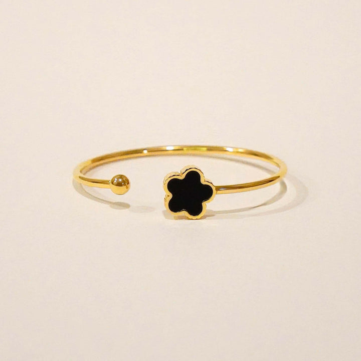 Cia Five Leaf Clover Adjustable Solid Bangle