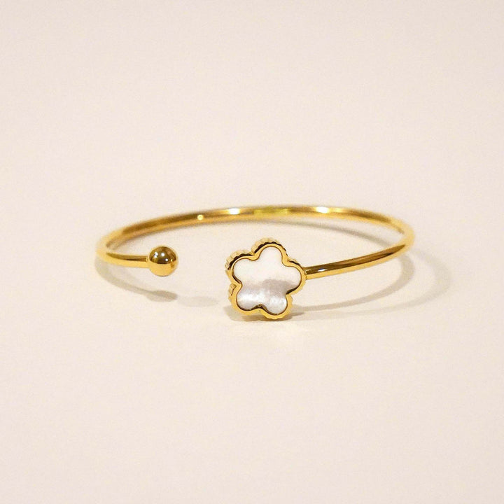 Cia Five Leaf Clover Adjustable Solid Bangle