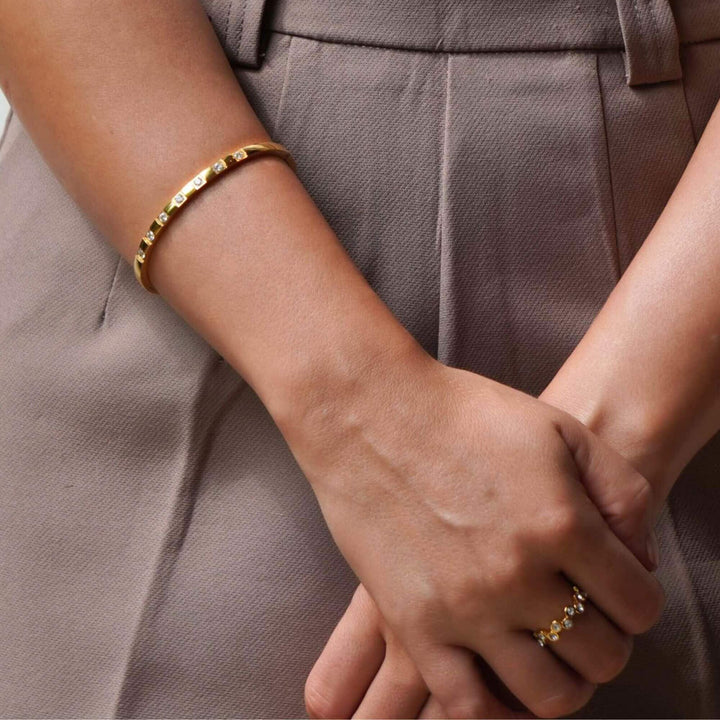 Ella Diamond Solid Bangle