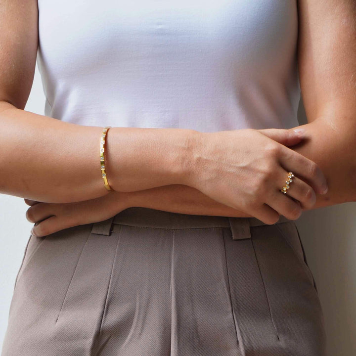 Ella Diamond Solid Bangle