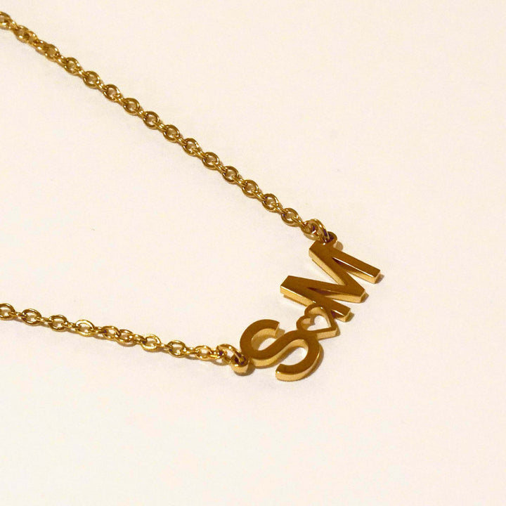 Personalised Kara Heart Initial Necklace