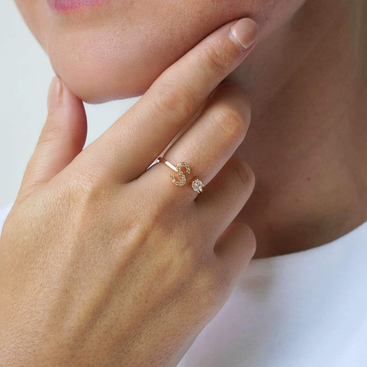 Personalised Skylar Initial Ring