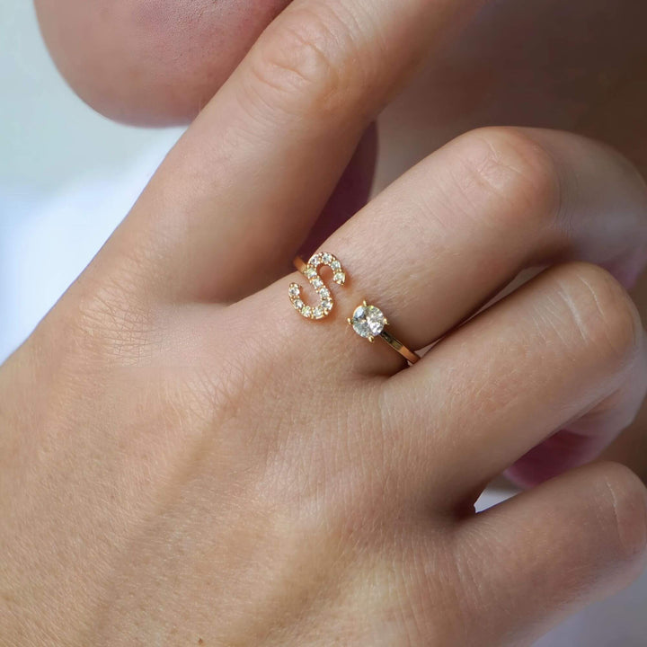 Personalised Skylar Initial Ring