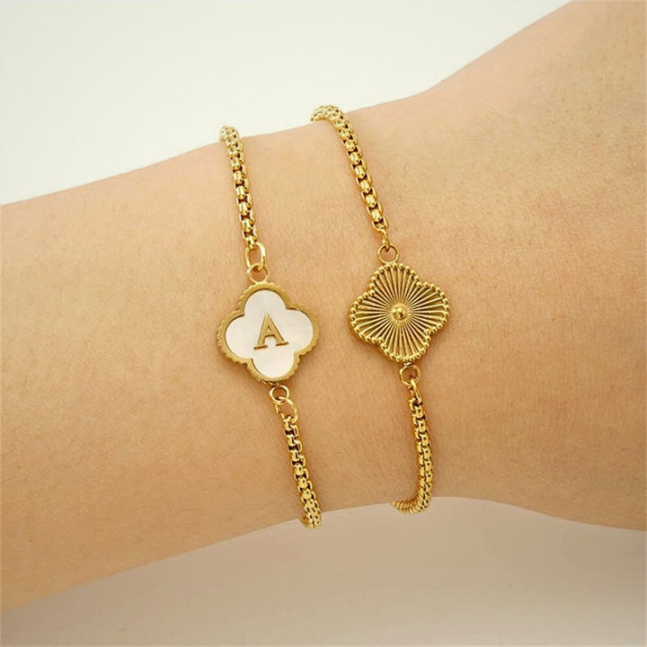 Personalised Clover Initial Bracelet