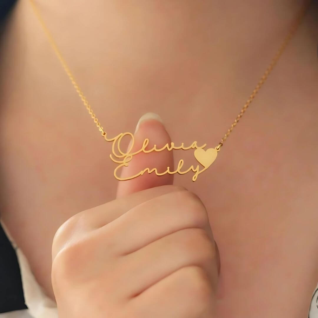 Personalised Emily Heart Name Necklace