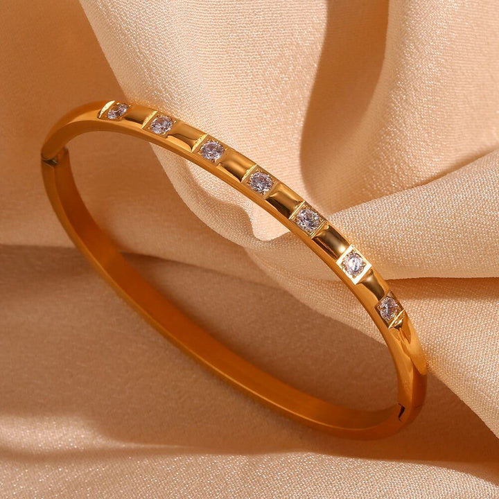 Ella Diamond Solid Bangle