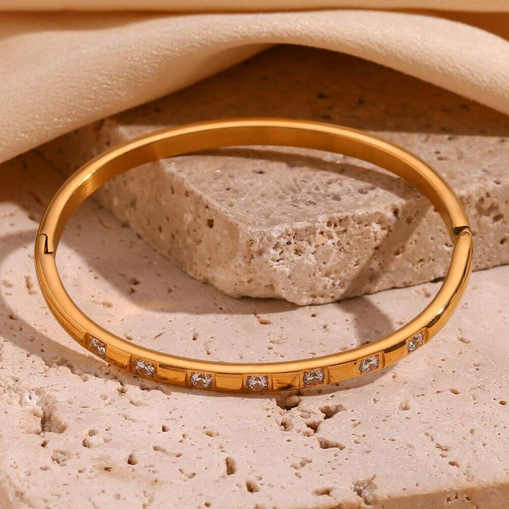 Ella Diamond Solid Bangle
