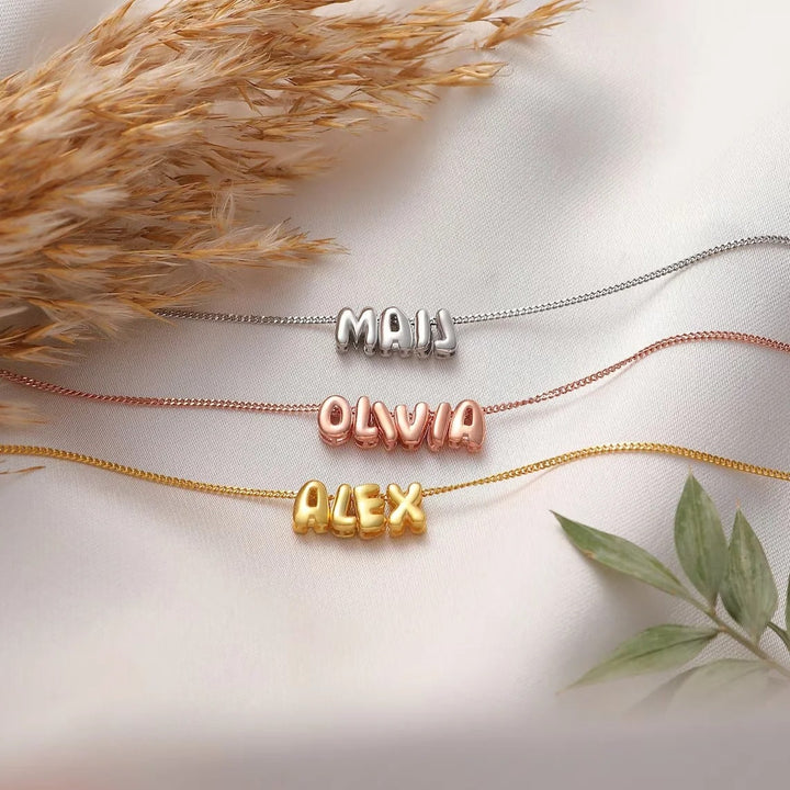 Personalised Zelina Bubble Name Necklace