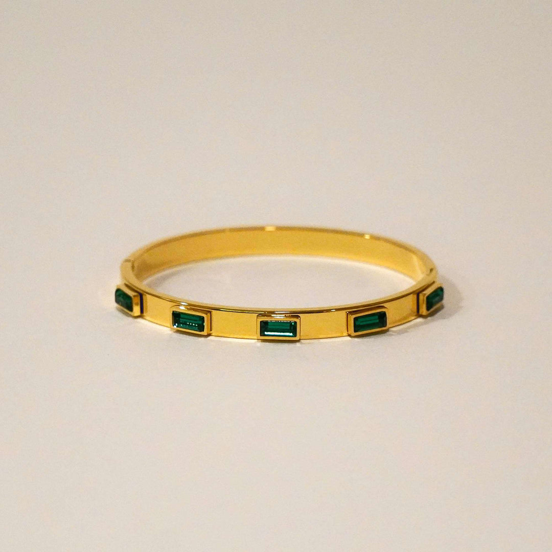 Piper Gemstone Solid Bangle