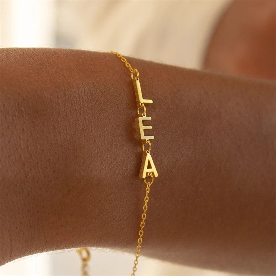 Gold Losari Letter Bracelet - Celeste Adore